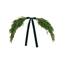 2.6 FT Christmas Mirror Garland Artificial Norfolk Pine Swag with Velvet Bow, Faux Greenery Garlands Christmas Wreath for Xmas, Christmas Decoration Indoor Decoration