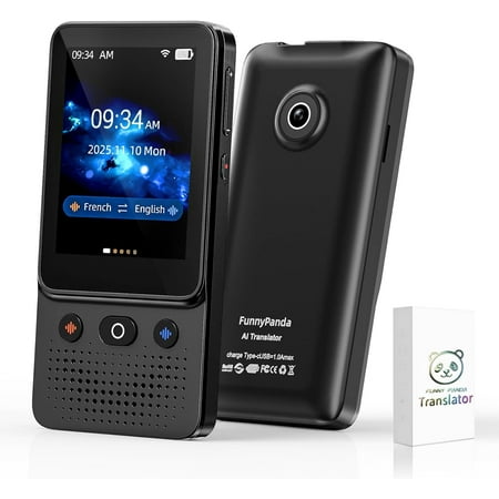 Ai Language Translator Device, 2025 Instant Voice Translator Device T21 Wi-Fi Available, Two-Way 138 Languages Ai Translator Offline Recording Photo Translation Device for Business Travel Study