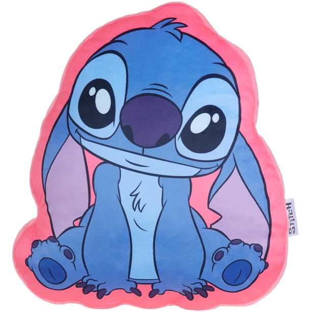 Cojín de cojín de felpa Disney Stitch 3D para cama, viajes y niños