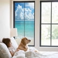 thumbnail image 3 of Ocean Blue Window Privacy Film, Beach Nature Coast Sea Shore Sky Seawater Static Cling UV Sun Blocking Tint Film Heat Control Windows Films for Bedroom Bathroom, Window Stickers 23.6"x59", 3 of 8