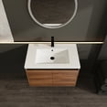 thumbnail image 2 of 30 Inch Bathroom Vanity with Sink, Floating Wall Mounted Vanity Combo, Oak Brown Bathroom Cabinet with Resin Countertop Sink, 2 Doors Single Sink Vanity Set, 2 of 9