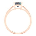 thumbnail image 4 of 2 ctw Solitaire Anniversary Ring for Women | Emerald Cut Blue Moissanite | Hyperallergenic Solid 18K Rose Gold, 4 of 5
