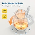 thumbnail image 3 of Electric Kettle, 1.7L Tea Kettle & Hot Water Boiler for Coffee & Tea, Water Heater & Teapot, Automatic Shut Off, Borosilicate Glass, White, 1200W, 3 of 8