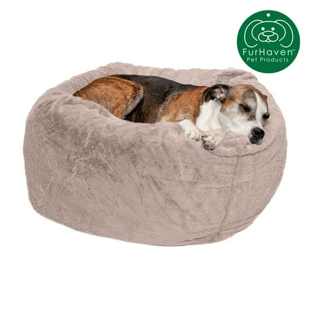 UPC: 0842229113181 | FurHaven Pet Products Round Plush Ball Dog Bed – Shell  Large – 34
