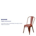 thumbnail image 4 of Flash Furniture Commercial Grade Distressed Kelly Red Metal Indoor-Outdoor Stackable Chair, 4 of 12
