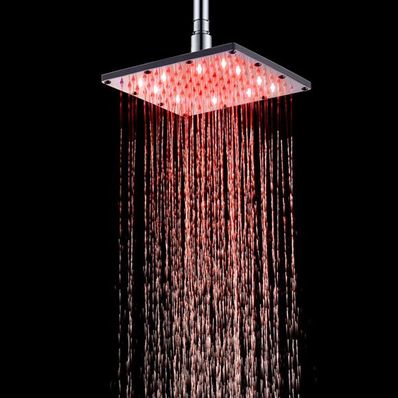 maskred Recableght Lights 3 -Color Change Rainfall Square Temperature Control 7Color Flash Easy Install Offer Delightful Bath No.02
