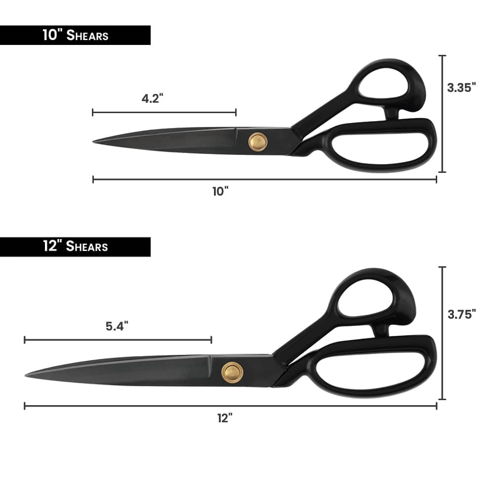 New York Central Professional Canvas Fabric Shears -10" Fabric Scissors, Ergonomic Right-Handed Sewing Scissors for Fabric Cutting, Rust-Free Stainless Steel Blade for Tailors, Artists, and Upholstery