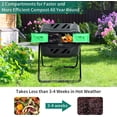 thumbnail image 6 of Dextrus Large Outdoor Dual Bin Composter Tumbling , 43 Gallon Rotating Compost Bin with 2 Sliding Doors and Aeration System, Garden Compost Tumbler, BPA Free (2x21.5 Gallon,Green ), 6 of 8
