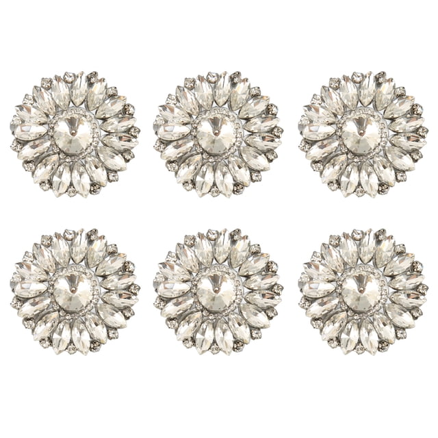 6 pinzas para zapatos con diamantes de imitación de cristal, pinzas para zapatos con flores de diamantes de imitación desmontables, hebillas para zapatos, decoración para zapatos de novia y boda.