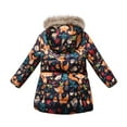 thumbnail image 3 of Kids Puffer Jacket Kids Winter Coat With Pocket Zip up Winter Hoodies Coat Long Sleeve Windproof Thick Warm Snow Hoodie Outwear for Little Girls 2-3 Years, 3 of 8