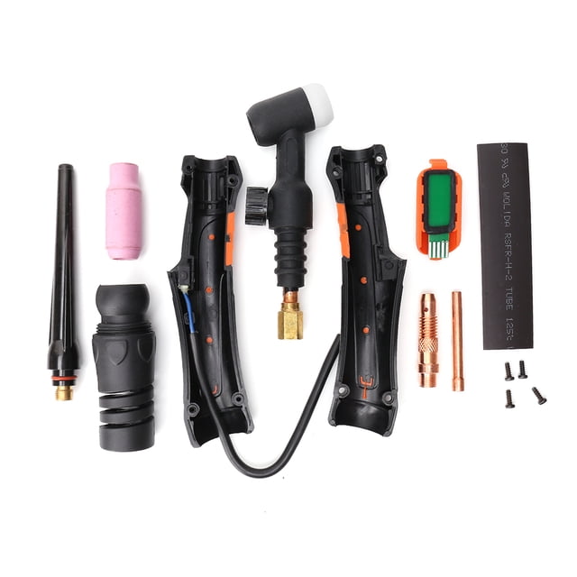 Kenally Cabezal de soplete de soldadura eléctrica, abrazadera de electrodo, juego de boquillas de cerámica, herramienta de soldador ABS de latón Suministros de soldadura Kenally TO008428-00