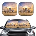 thumbnail image 2 of Haiem Wildlife Protection Car Windshield Sun Shade (2 Pieces) Foldable Windshield Sun Shade Car Accessories for Truck SUV Pickup-Large, 2 of 7