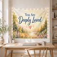 thumbnail image 5 of You Are Deeply Loved Quote Over Wildflower Valley, Romantic Watercolor for Quote Lovers, Floral Wall Art, Valentine's Day Gift, Tapestry Wall Hanging for Bedroom and Living Room, 5 of 7