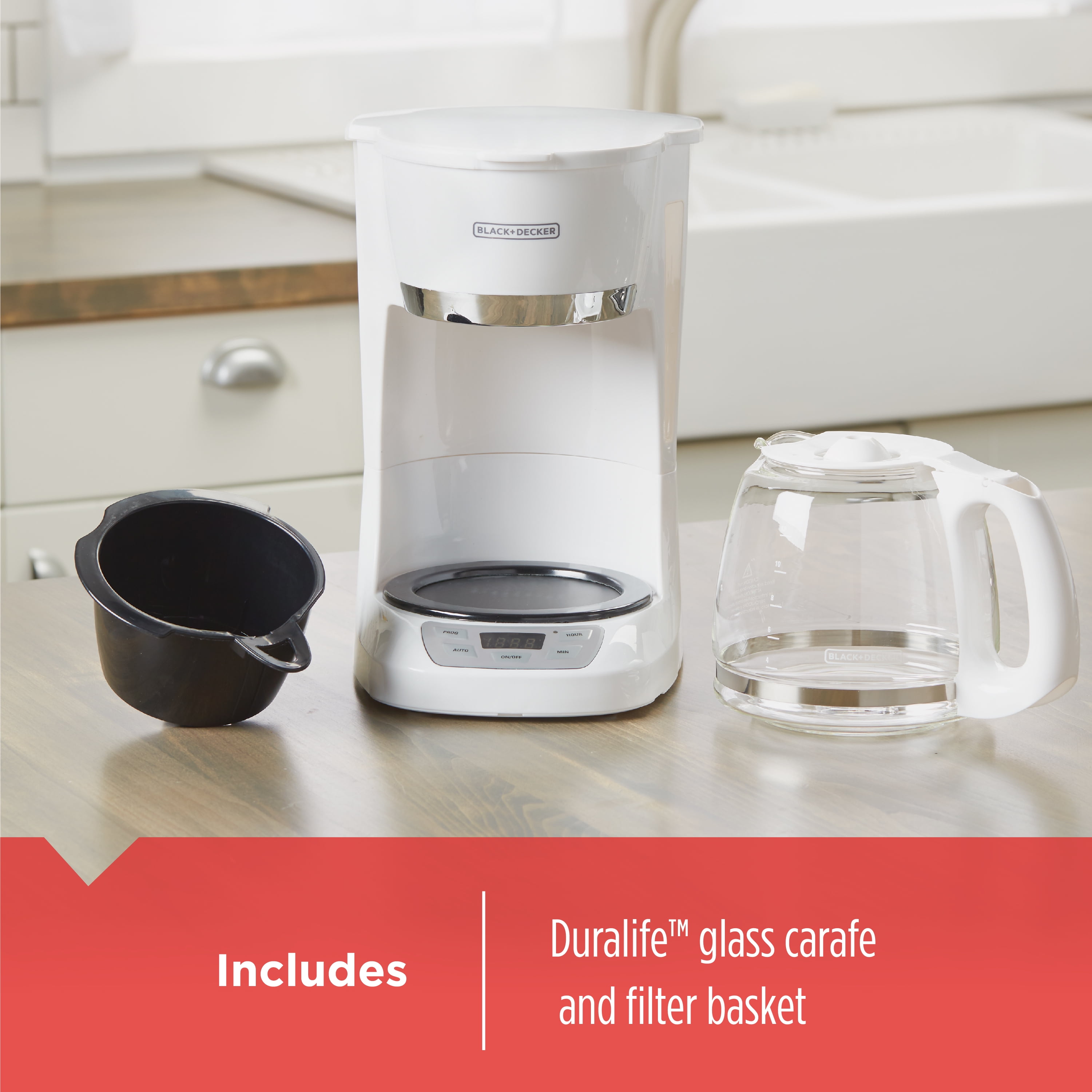 BLACK+DECKER QuickTouch White 12-Cup -Cup Drip Coffee Maker