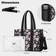 thumbnail image 5 of Teacher Tote Bag,Pioneer Flower Floral Print Pattern Teacher Utility Tote Bag,Large Work Tote Bags for Women with Multiple Pockets,Top Zipper Closure,13.8x10.6x6.7 Inch, 5 of 5