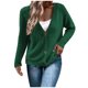 thumbnail image 2 of Suéter abrigo moda mujer casual manga larga casual sólido patchwork abrigo cárdigan blusa mujer abrigo, 2 of 7