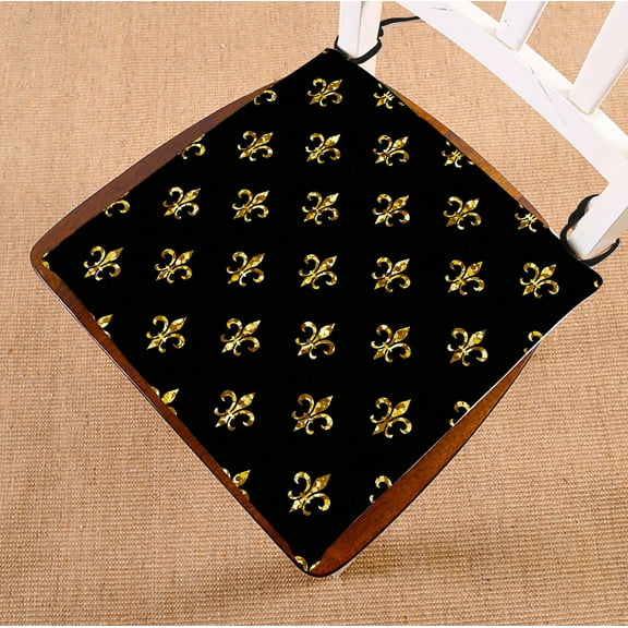 ABPHQTO Fleur-De-Lis Pattern Chair Pad Seat Cushion Chair Cushion Floor Cushion Two Sides Printing 16x16 Inch