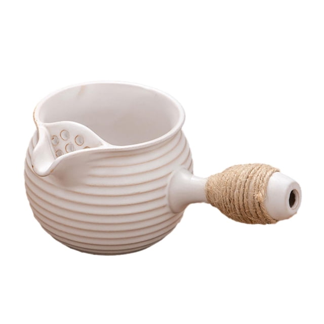 Tetera de cerámica para té, con mango envuelto en cuerda, infusor de té para senderismo, casa de té, regalo para amantes del té, hotel doméstico, perfecl Tetera