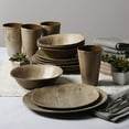 thumbnail image 4 of Gibson Home Woodlands 16 Piece Round Melamine Plate, Bowl, & Cup Dinnerware Set, 4 of 10