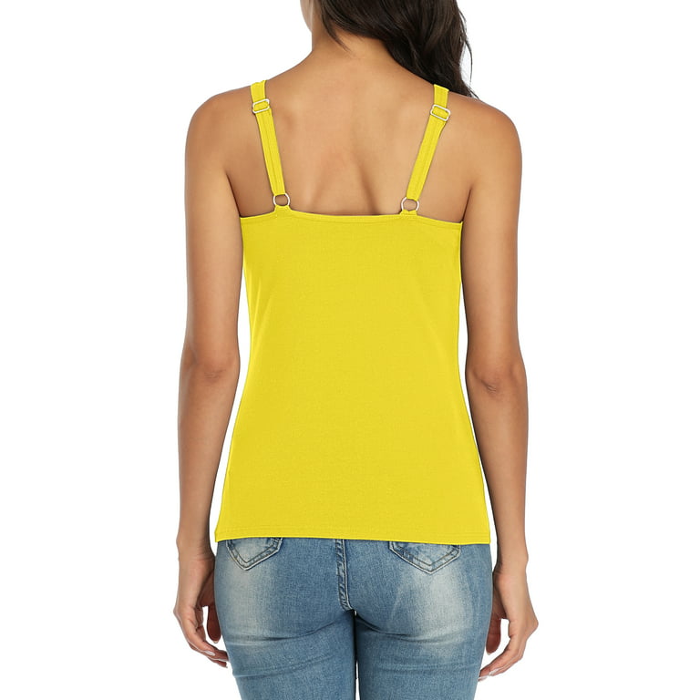 Beautyin Cotton Camisole for Women Adjustable Strap Female Tank Top, Sizes  S-2XL