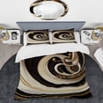thumbnail image 2 of Designart "Metallic Swirling Blend VII" Modern Bedding Covert Set - Abstract Spirals Black Abstract Bed Set With 1 Sham, 2 of 6