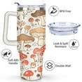 thumbnail image 3 of Retro Mushroom 40 Oz Tumbler with Handle Lid and Straw, Stainless Steel Double Walled Vacuum Insulated Cup, Cute Anniversary Wedding Birthday Gifts Tumbler for Women Men Friends Outdoor Indoor, 3 of 7
