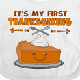 thumbnail image 4 of Inktastic It's My 1st Thanksgiving with Cute Smiling Pumpkin Pie Boys or Girls Baby Bib, 4 of 4
