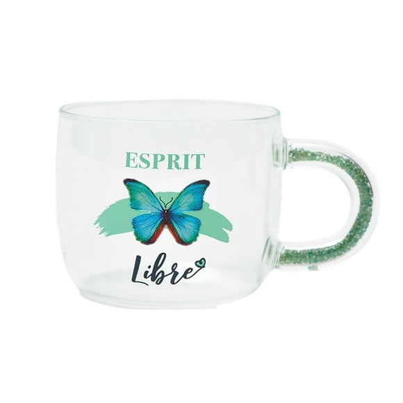 Chantal Lacroix - “Esprit Libre” Glass Cup, 350ml Capacity, Butterfly