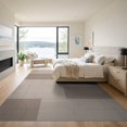 thumbnail image 3 of ODIKA 9'x12' Beige Taupe Modern Granite Geometric Washable Area Rug Contemporary Minimalist Block Pattern Non-Slip, Chair-Friendly for Dining Room, Basement, Large Office, 3 of 7