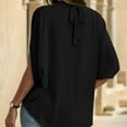 thumbnail image 6 of Weardear Bell Sleeve Tops for Women Casual Tie Back Elegant Dolman Sleeve Blouse Mock Neck Tops Silk Shirts, 6 of 7