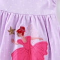 thumbnail image 6 of Bellafa 100% Cotton Toddler Girls Summer Short Sleeve Dress Cartoon Prints Casual Jersey Dresses For 2-7 Years-Ballet Girl, 6 of 7