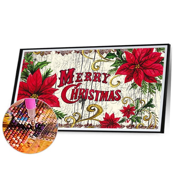 Cuadros Decorativos Flores de Navidad 5D diamante pintura Rhinestone taladro redondo completo para decoración (sz2388) Wdftyju embutido en tela