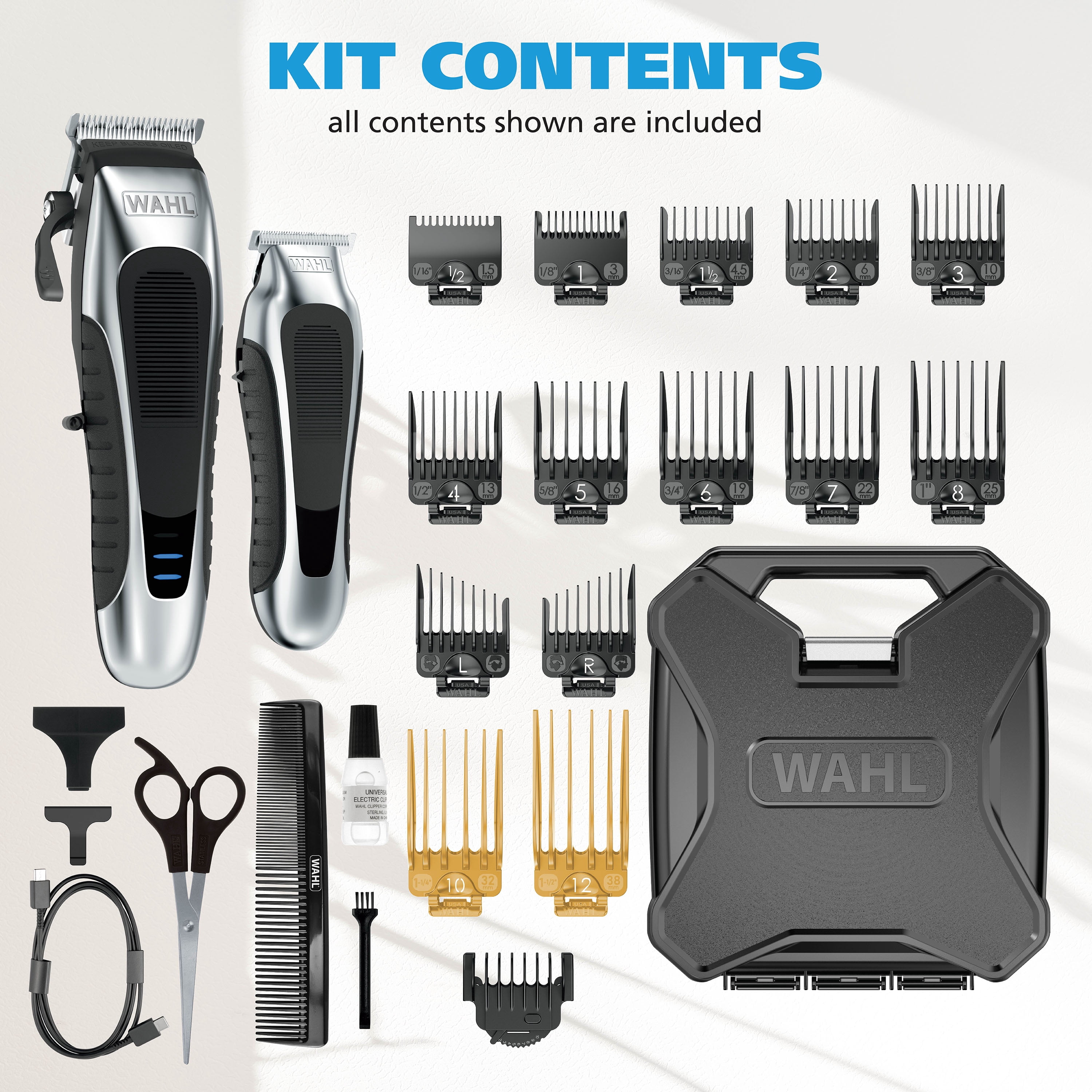 Wahl Chrome Pro Combo, Cordless Hair Clipper and Trimmer, All in