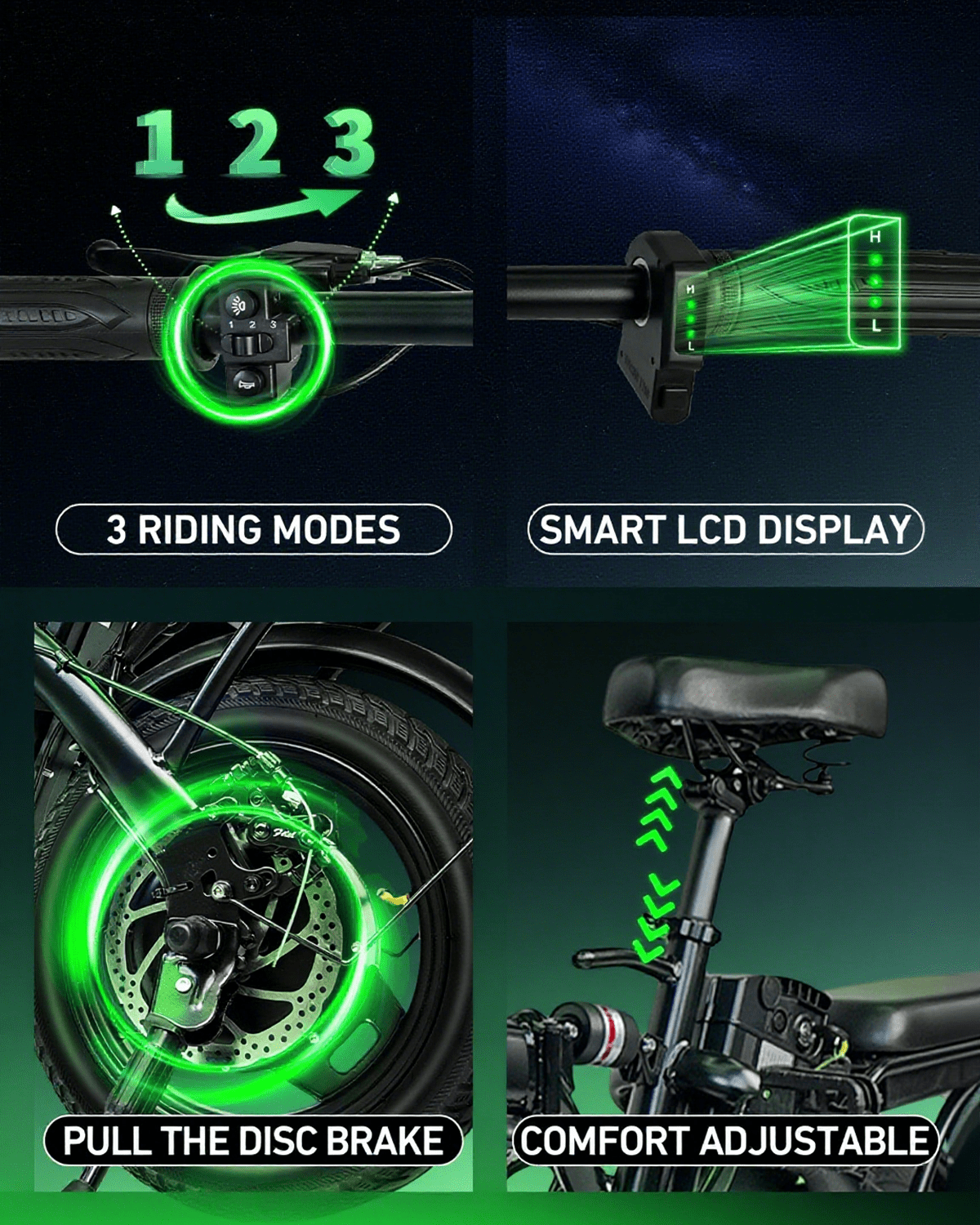 14" Foldable Electric Bike for Adults, Commuter E-Bike with 500W Peak Motor, 48V 12Ah Removable Battery, 20 MPH 32 Miles Range,UL 2849