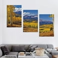 thumbnail image 4 of Nawypu Canvas Wall Art Autumn aspen trees and Wilson Peak Rocky Mountains CO Painting Poster Print Pictures On Canvas Framed Giclee Artwork Ready to Hang for Home Wall Decor 12''x16''X3 Panels, 4 of 4