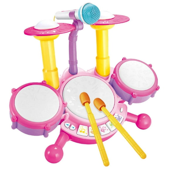 Kids Electric Drum with Children Musical Toys Pink