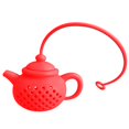 thumbnail image 2 of Infusor de colador de bolsa de té en forma de tetera Difusor de filtro de hoja de silicona (rojo) Sywqhk Libre de BPA, 2 of 5