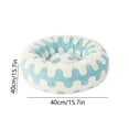 thumbnail image 4 of Taotanxi Donut Dog Beds for Small Dogs - Round Cat Beds for Indoor Cats for Calming Pet, Cute Modern Beds with Jacquard Shaggy Plush & Anti Slip Bottom, 16 Inch, Blue, 4 of 6
