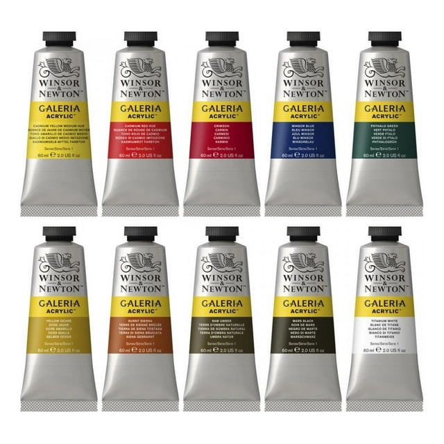 Pintura Acrílica Winsor & Newton Galería 10 Tubos de 60 ml Azul