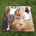 thumbnail image 5 of Wobogo Extra Large Camping Blanket 78×78in Waterproof Foldable Picnic Mat for Beach Grass Lawn Park Accessories Cool Orange Fox, 5 of 6