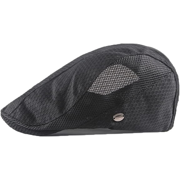 AKcxy Mens Mesh Flat Caps Light Summer Beret Hat Breathable Newsboy Ivy Cap Cabbie Adjustable