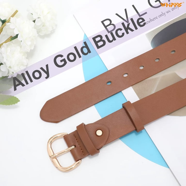 Women\'s PU Leather Belt with Gold Pin Buckle for Jeans and Pants Women Faux Leather Chic Belts for Jeans Pants Fashion Ladies  main image 4