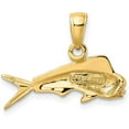 thumbnail image 3 of Solid 10k Yellow Gold Mahi Mahi Fish Pendant - 15mm, 3 of 6