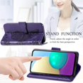 thumbnail image 6 of Wallet Case for Xiaomi Redmi Note 10 4G(Not 5G) with 3D Butterfly Embossing Slim Flip PU Leather Magnetic Closure Credit Card Slots Holder Cover for Redmi Note 10S HZD Rhinestone De Purple, 6 of 14