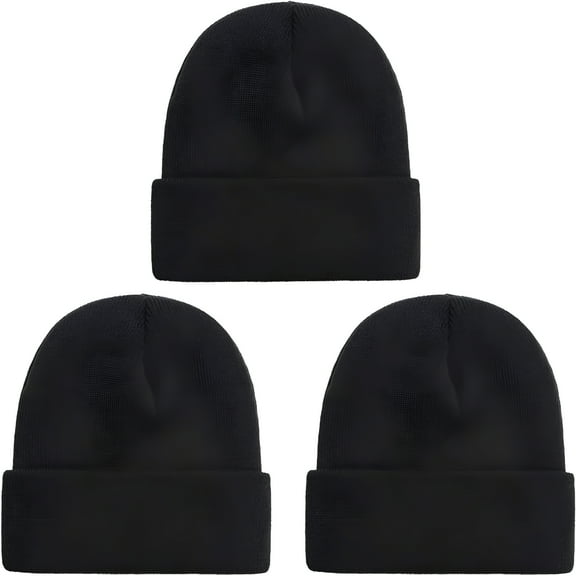 TELOLY 3 Packs Unisex Beanie Hats for Men Women Warm Winter Knit Beanies Toboggan Cap for Cold Weather