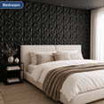 thumbnail image 6 of Yeslife 33-Pack Black PVC 3D Wall Panel Set, 11.8"x11.8" Diamond Pattern Accent Wall Covering for Interior Home Décor - Living Room, Bedroom, Office, TV Background, 6 of 7