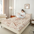 thumbnail image 4 of Homewish Floral Safari Deer Rabbit 3pcs Twin Sheet Sets for Female Men,Jungle Animal Twin Fitted Sheet,Exotic Style Breathable Flat Sheet,Super Cozy Room Decor, 4 of 7