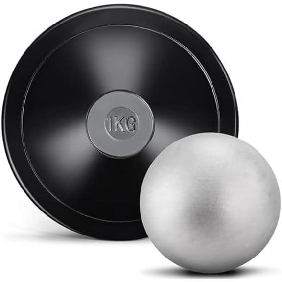 2 Pack Shot Put and Rubber Discus Set, 8.8 lb Iron Shot Put Ball 1 kg Training Discus for Track and Field Outdoor Practice Throwing$$Sport & Recreation Other