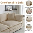 thumbnail image 4 of Deep Seat Sectional Sofa,Comfy Cloud Couch Loveseat, Modern Chenille Love Seat Upholstered Modular Couch Sleeper for Living Room,Apartment,Studio,Office,Beige, 4 of 6