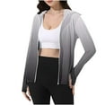 thumbnail image 4 of Meichang Sun Protection Jackets for Women Full Zipper Gradient Long Sleeve Hoodie Jacket Lightweight Outdoor Athletic Jacket with Thumb Hole, 4 of 7